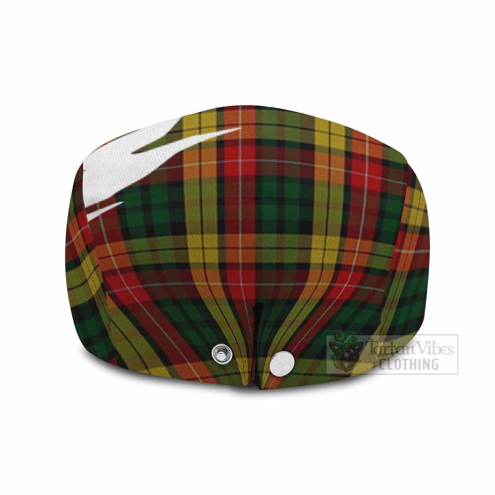 Buchanan Tartan Loch Ness Monster Scottish Heritage Art Flat Cap, Jeff Cap