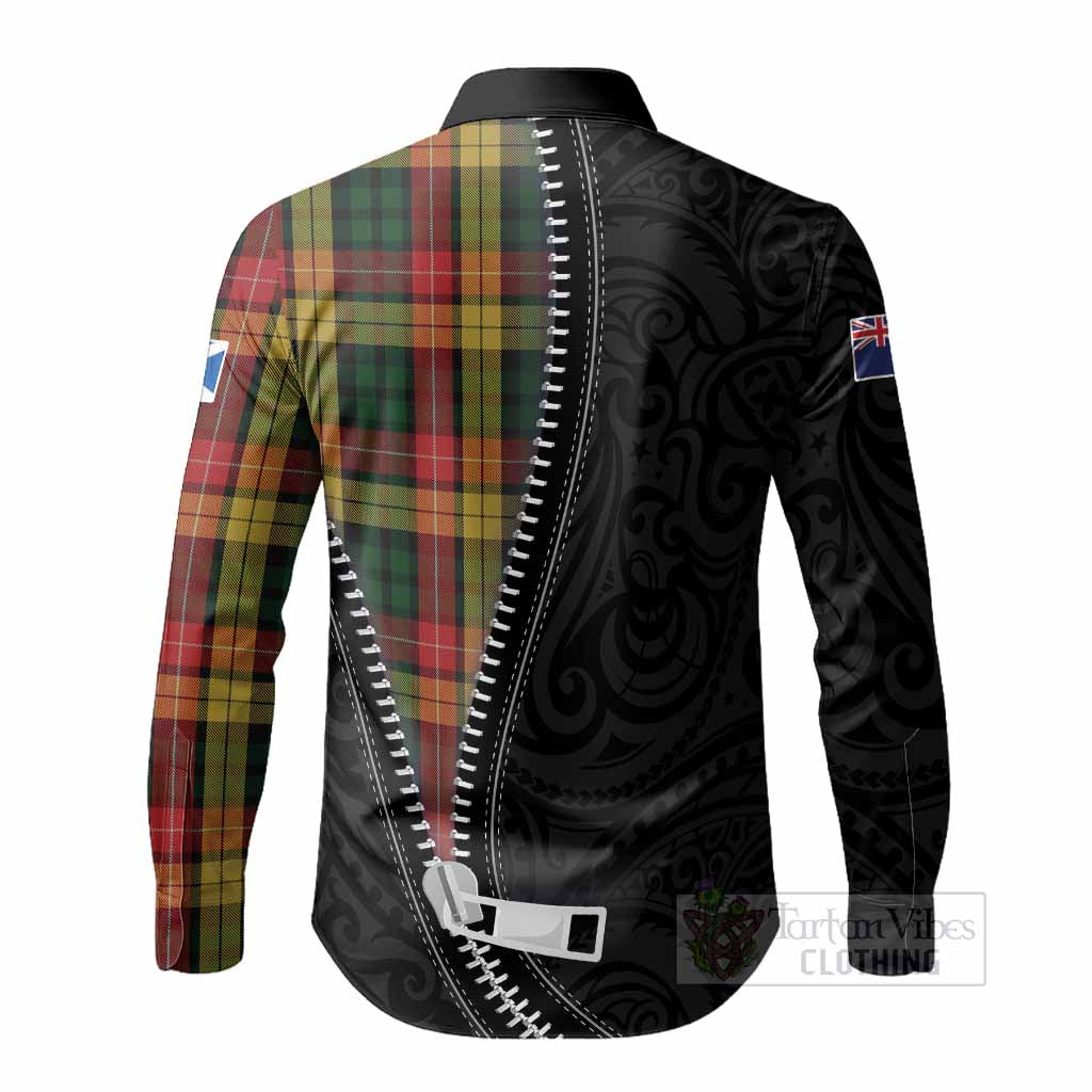Buchanan Tartan Long Sleeve Button Shirts New Zealand Pattern Unique Zipper Stylized