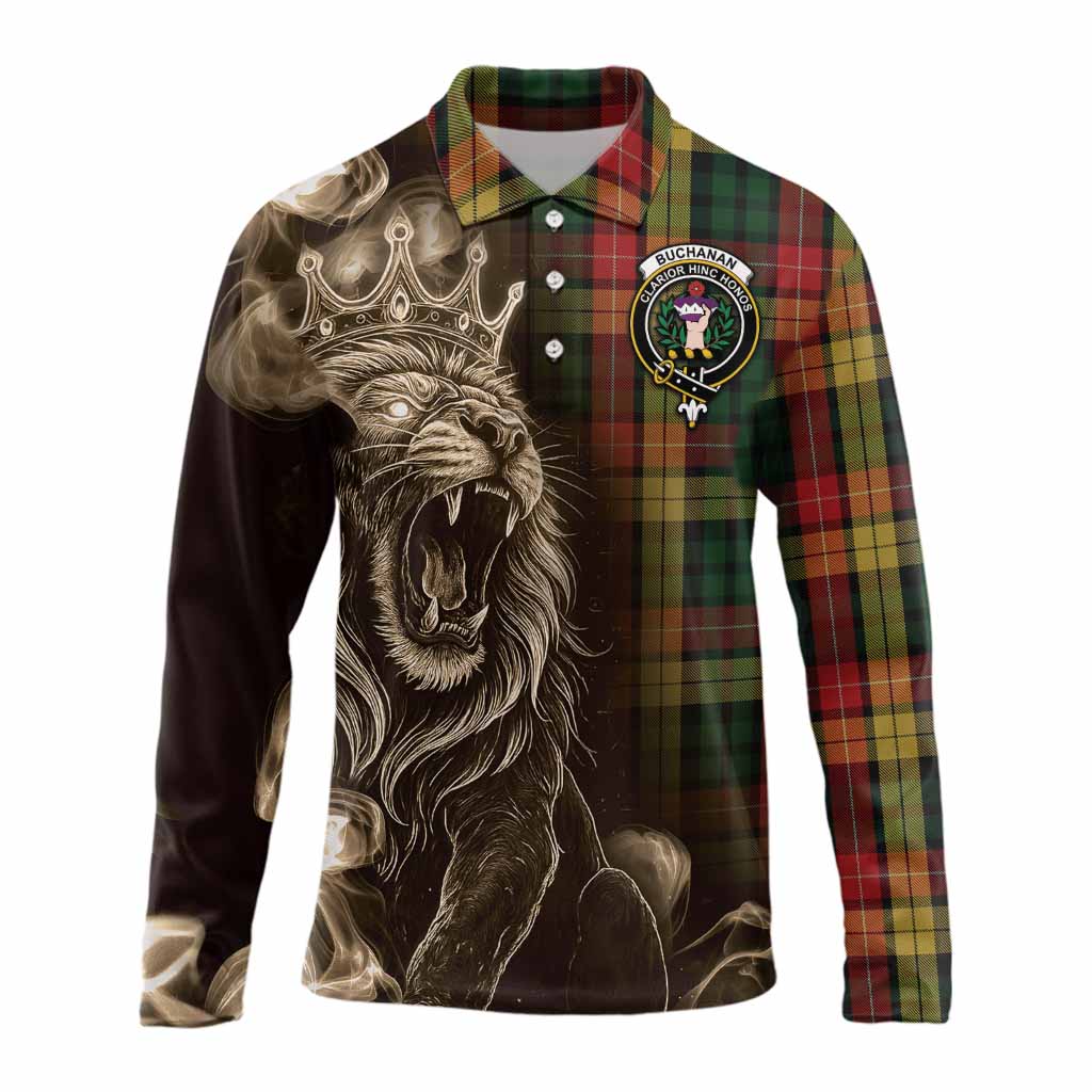 Buchanan Tartan Long Sleeve Polo Shirt Roaring Lion Heritage