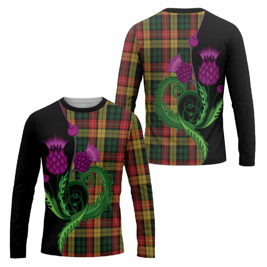 Buchanan Tartan Long Sleeve T-Shirt Traditional Scottish Thistle