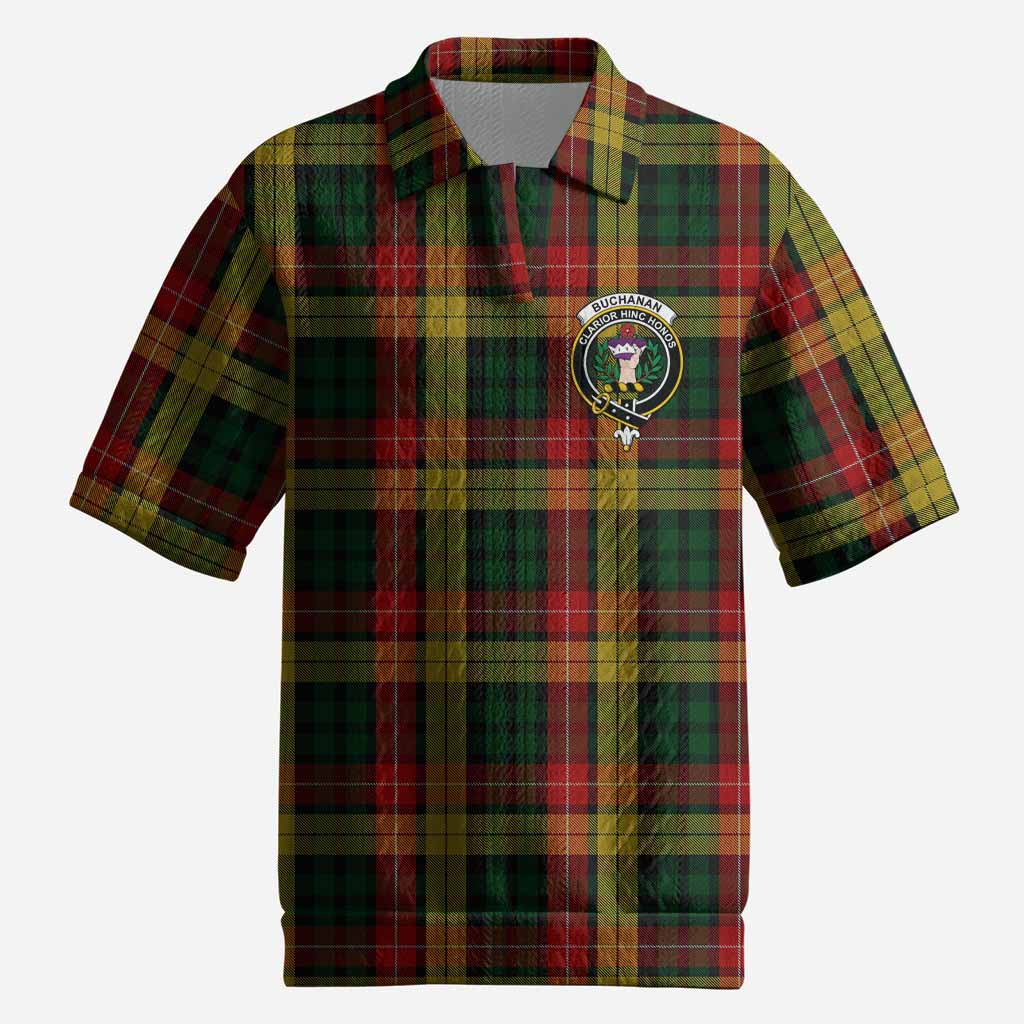 Buchanan Tartan Men’s Polo Sweater Top with Family Crest