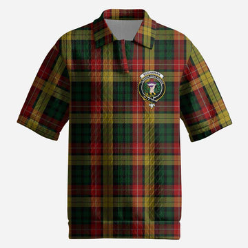 Buchanan Tartan Men’s Polo Sweater Top with Family Crest