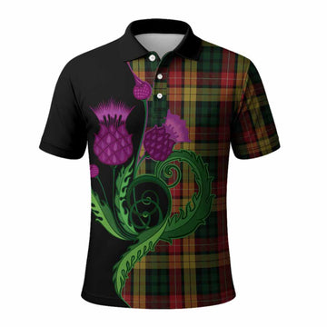 Buchanan Tartan Polo Shirt Traditional Scottish Thistle
