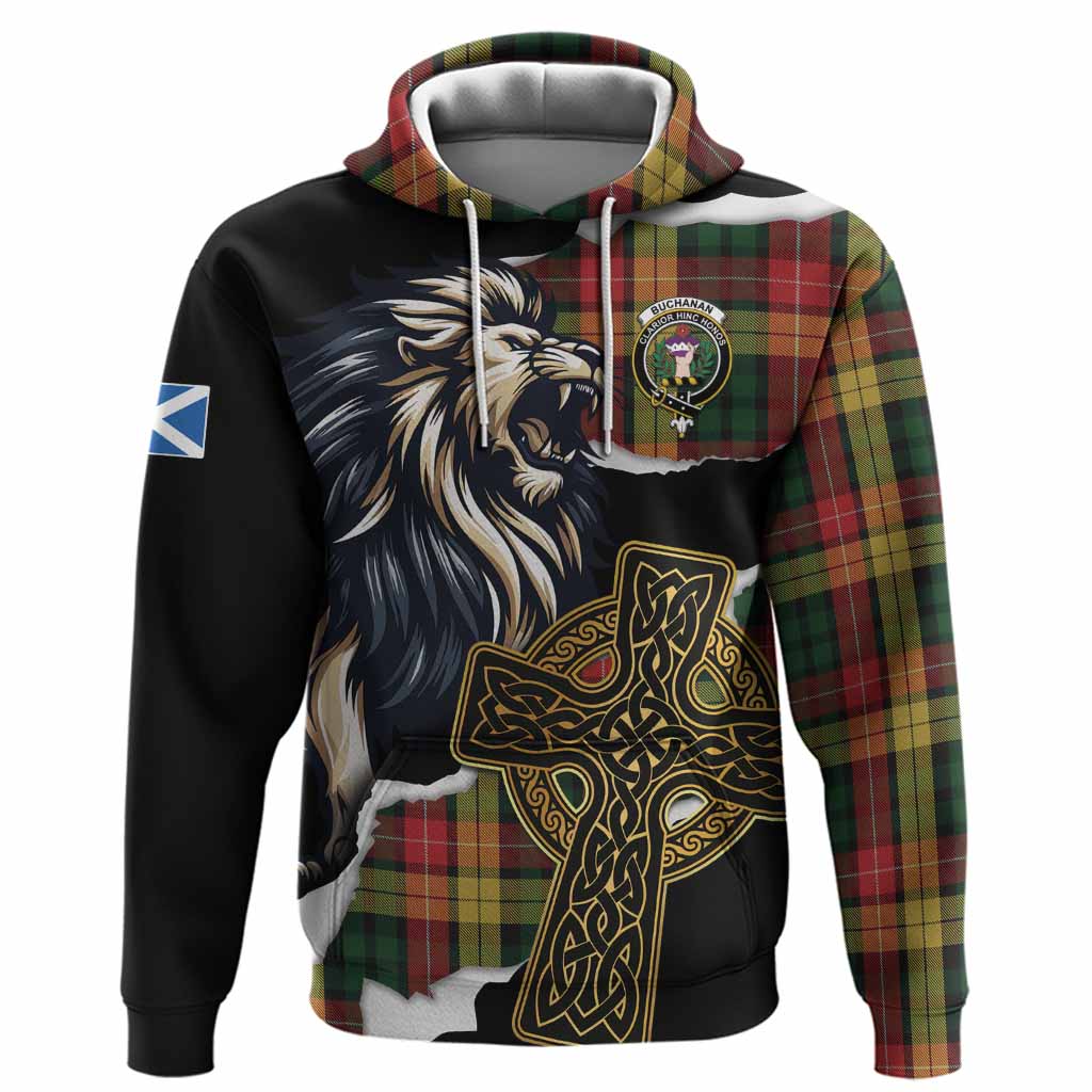 Buchanan Tartan Scottish Hoodie Lion Celtic Heritage