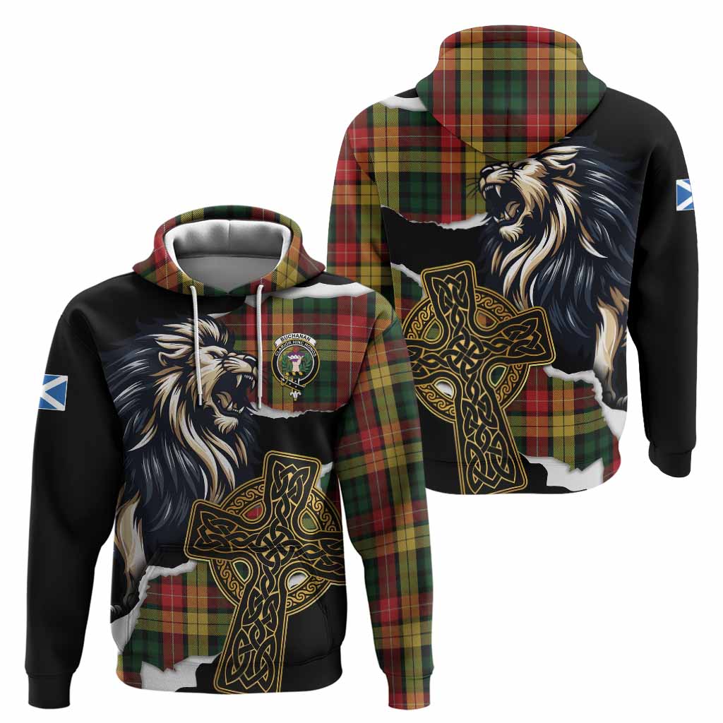 Buchanan Tartan Scottish Hoodie Lion Celtic Heritage