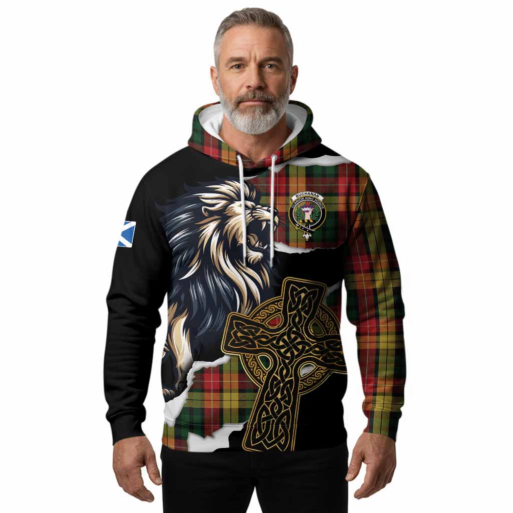 Buchanan Tartan Scottish Hoodie Lion Celtic Heritage