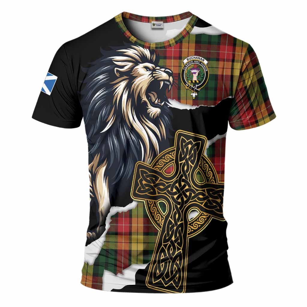 Buchanan Tartan Scottish T-Shirt Lion Celtic Heritage