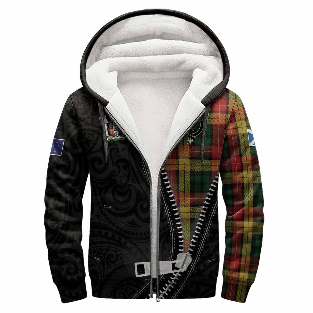 Buchanan Tartan Sherpa Hoodie New Zealand Pattern Unique Zipper Stylized