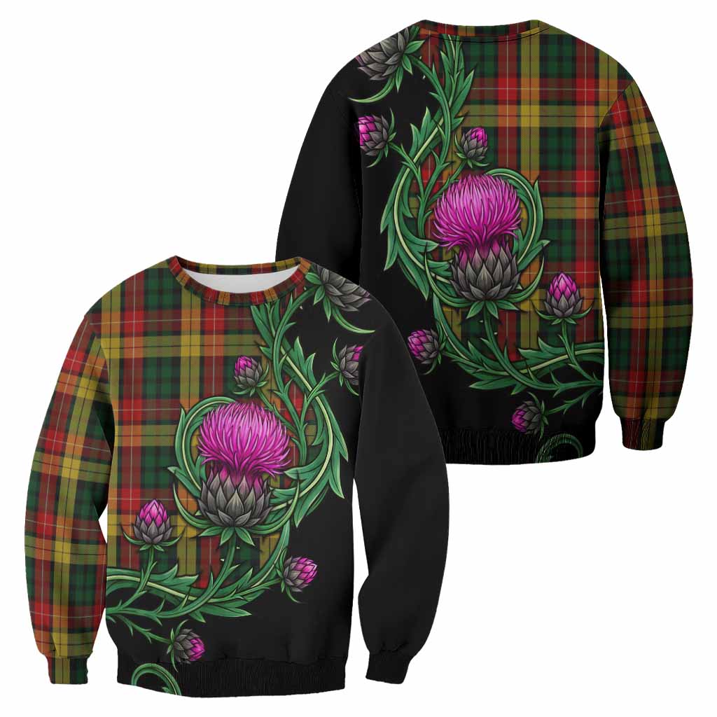Buchanan Tartan Sweatshirt Resilient Scottish Thistle - Tartan Vibes Clothing