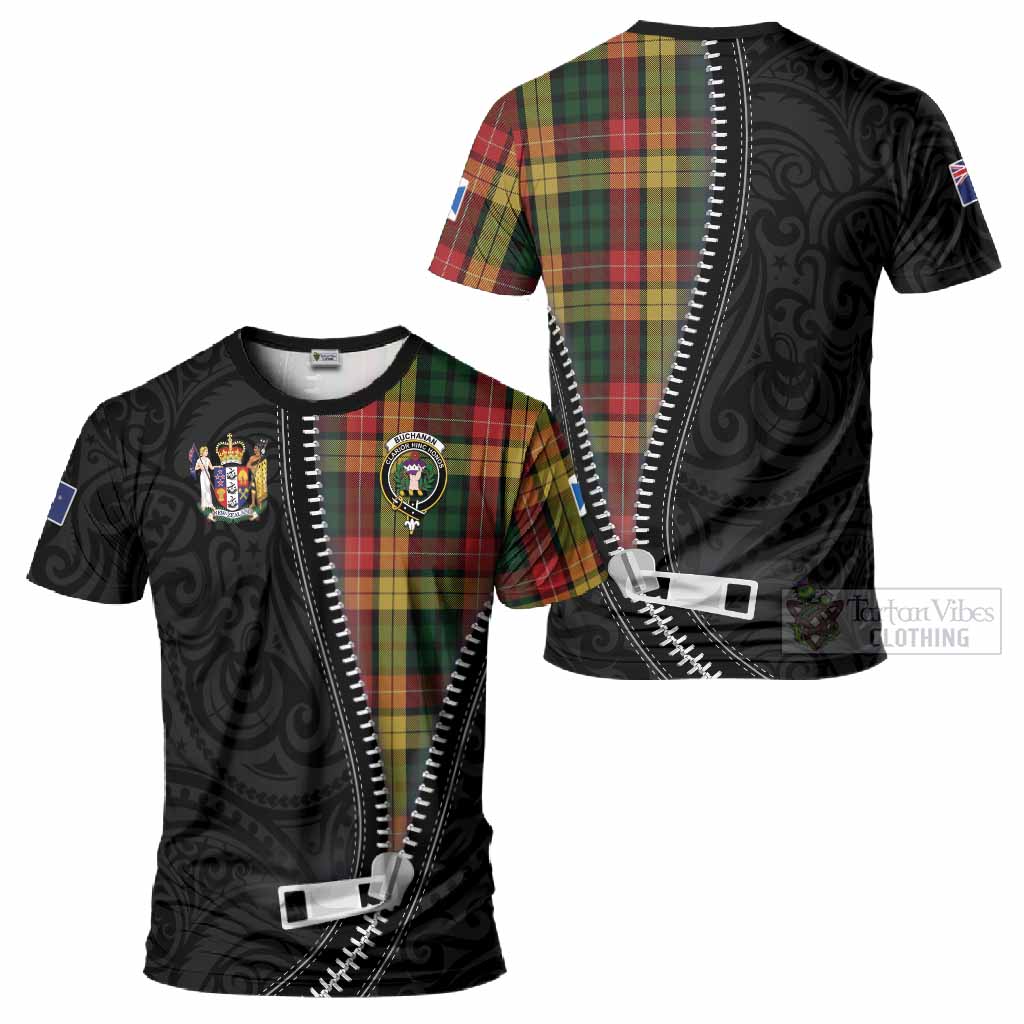 Buchanan Tartan T-Shirt New Zealand Pattern Unique Zipper Stylized