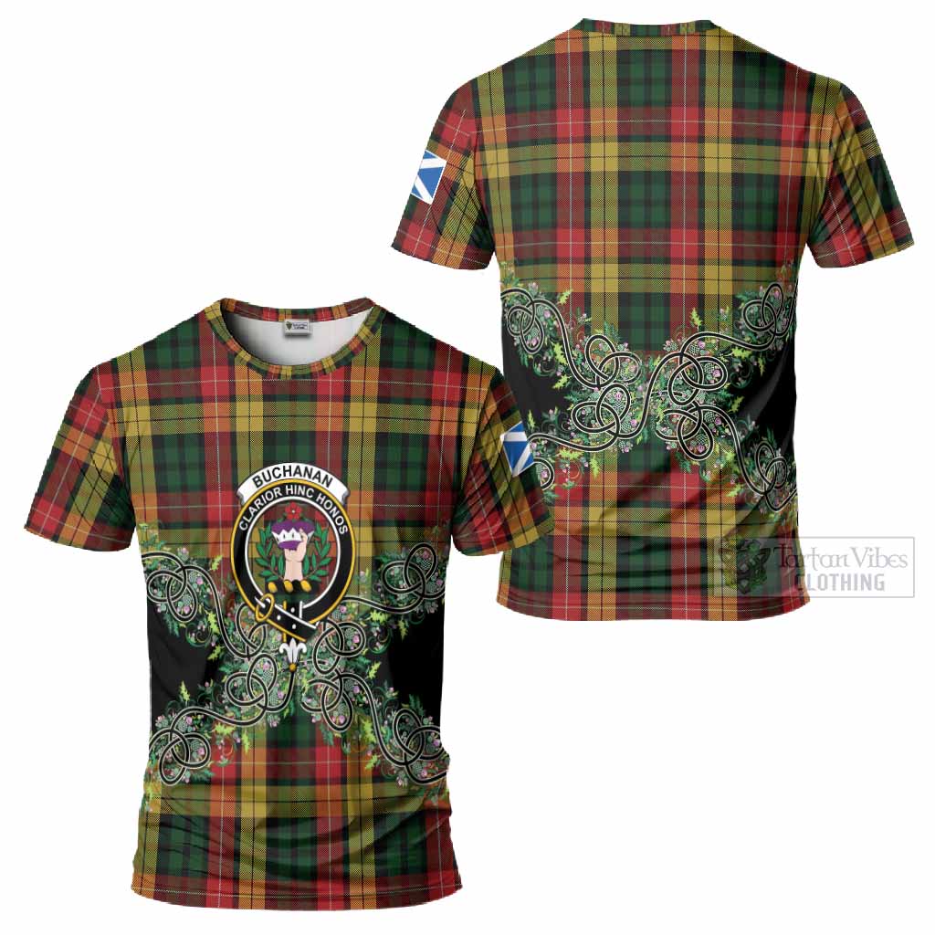 Buchanan Tartan T-Shirt Thistle Scottish Spirit