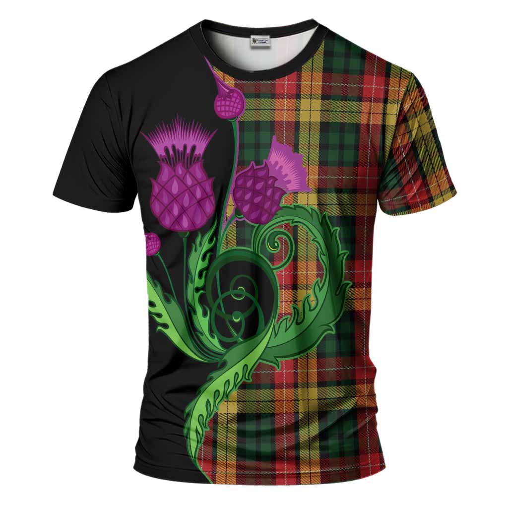 Buchanan Tartan T-Shirt Traditional Scottish Thistle