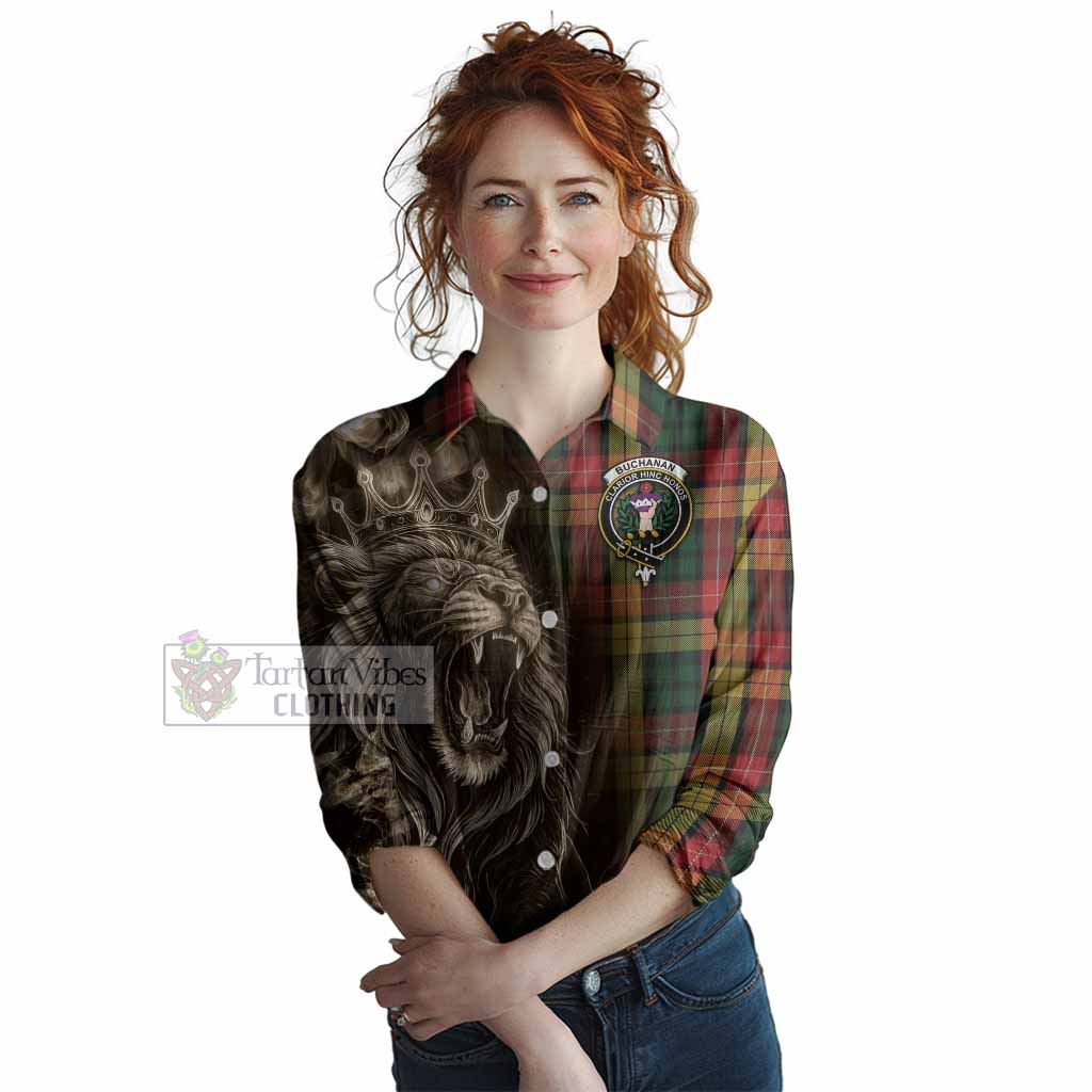 Buchanan Tartan Women Casual Shirt Roaring Lion Heritage