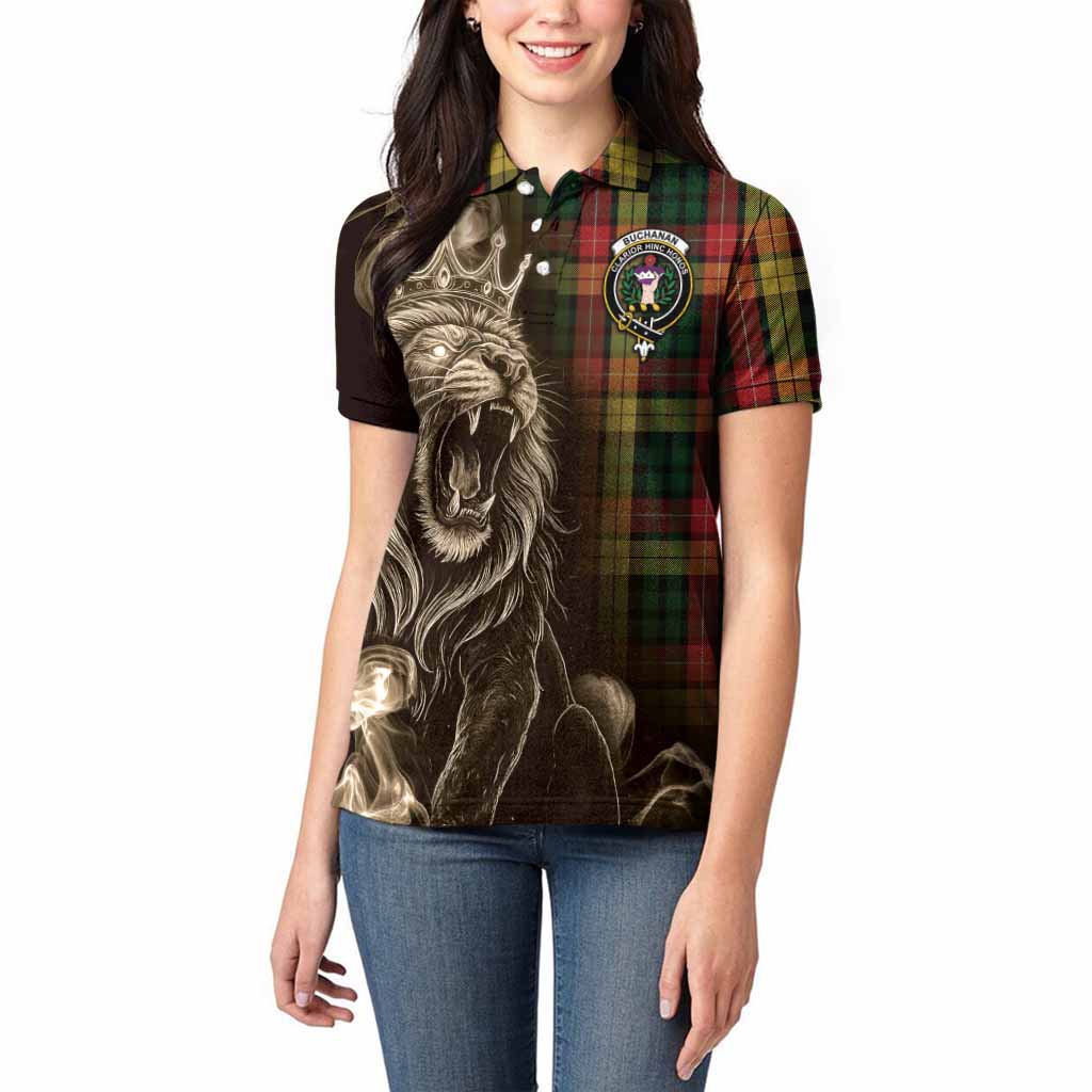 Buchanan Tartan Women Polo Shirt Roaring Lion Heritage