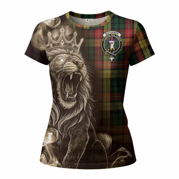 Buchanan Tartan Women T shirt Roaring Lion Heritage
