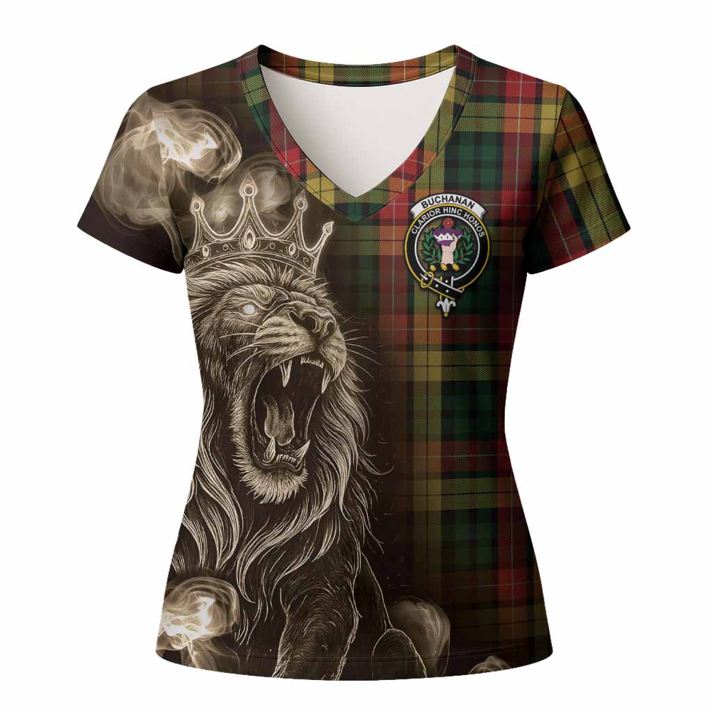 Buchanan Tartan Women T shirt Roaring Lion Heritage