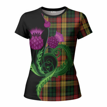 Buchanan Tartan Women T shirt Traditional Scottish Thistle