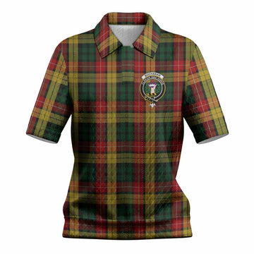 Buchanan Tartan Women’s Polo Sweater Top with Family Crest
