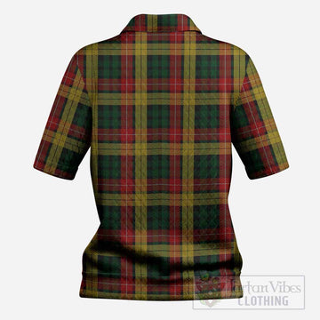 Buchanan Tartan Women’s Polo Sweater Top with Family Crest
