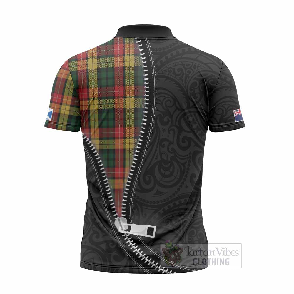 Buchanan Tartan Zipper Polo Shirt New Zealand Pattern Unique Zipper Stylized