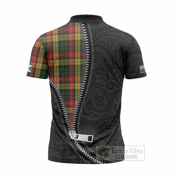 Buchanan Tartan Zipper Polo Shirt New Zealand Pattern Unique Zipper Stylized