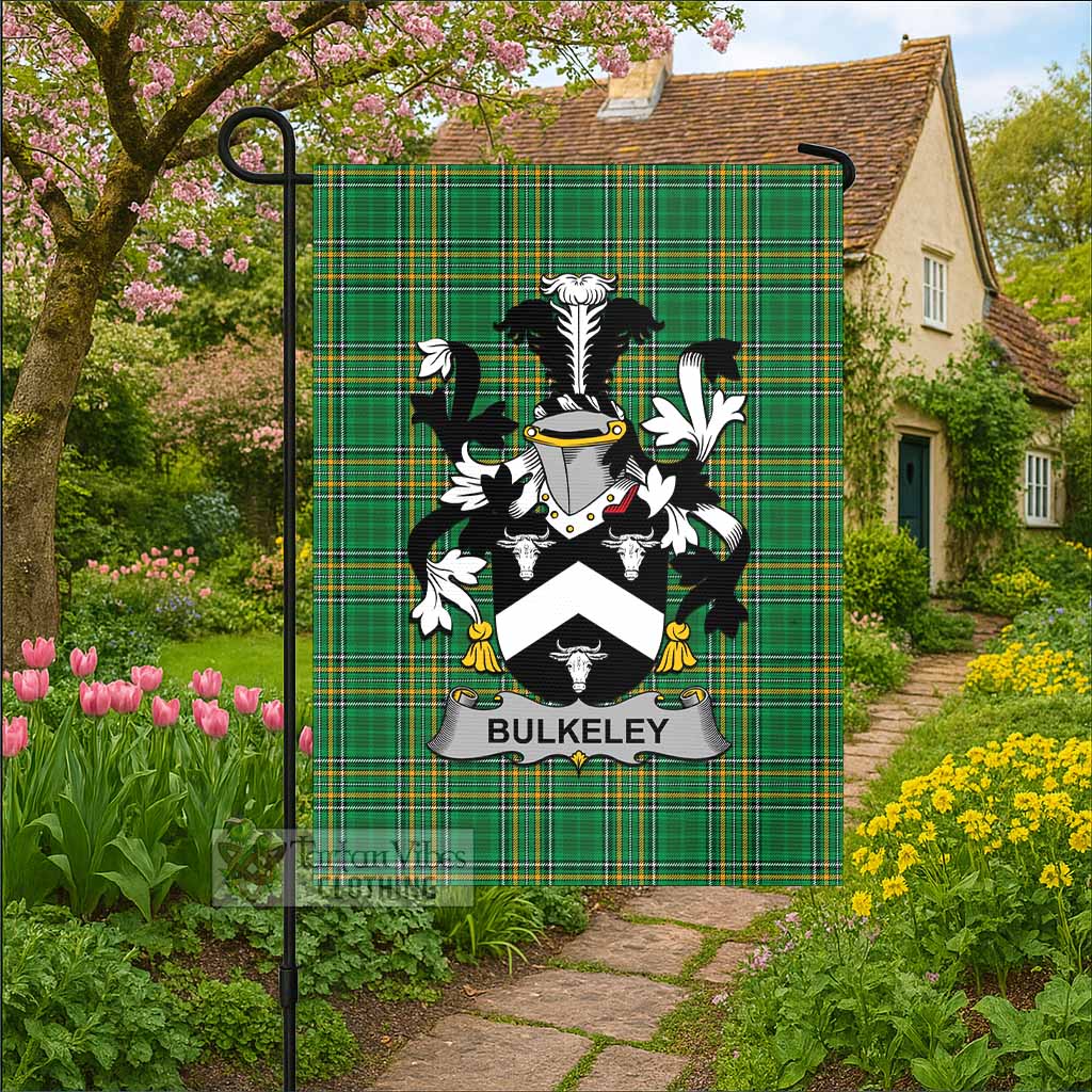 Bulkeley Irish Clan Tartan Flag with Coat of Arms