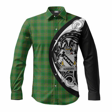 Tartan Vibes Clothing Bunbury Irish Clan Long Sleeve Button Shirt Celtic Circle Style