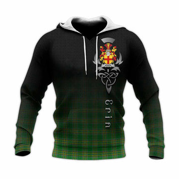 Burgh Irish Clan Knitted Hoodie with Coat of Arms Erin Go Bragh Celtic Inspired