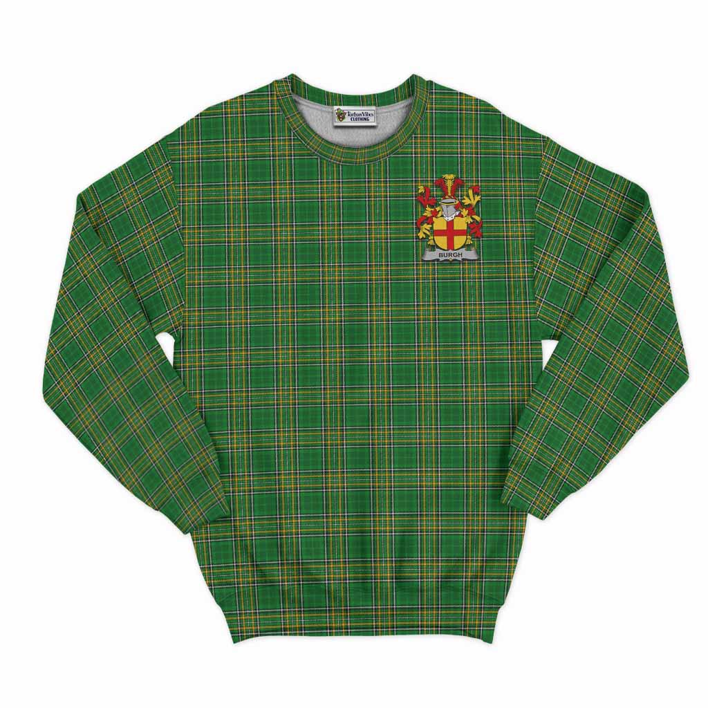 Tartan Vibes Clothing Burgh Irish Clan Tartan Sweatshirt with Coat of Arms
