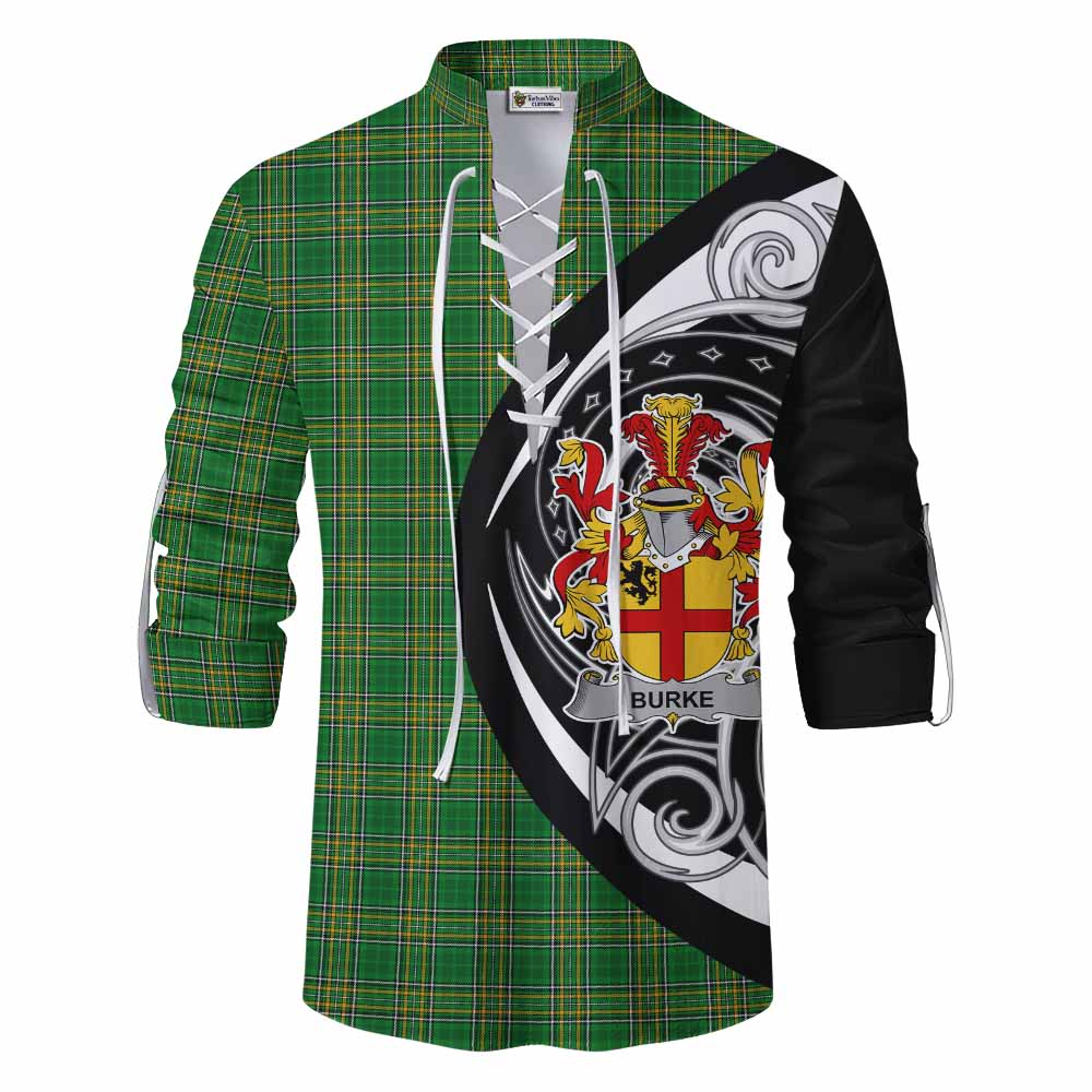 Burke Irish Clan Ghillie Kilt Shirt Celtic Circle Style Men - Tartan Vibes Clothing