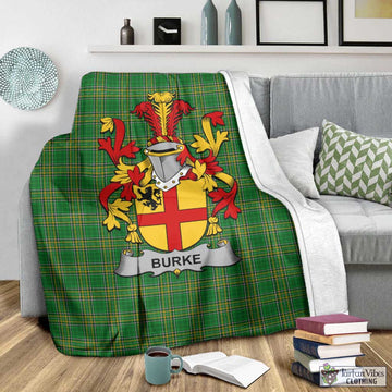 Burke Irish Clan Tartan Blanket with Coat of Arms - Tartan Vibes Clothing