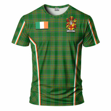 Burke Irish Clan Coat of Arm Tartan T-Shirt Flag Style