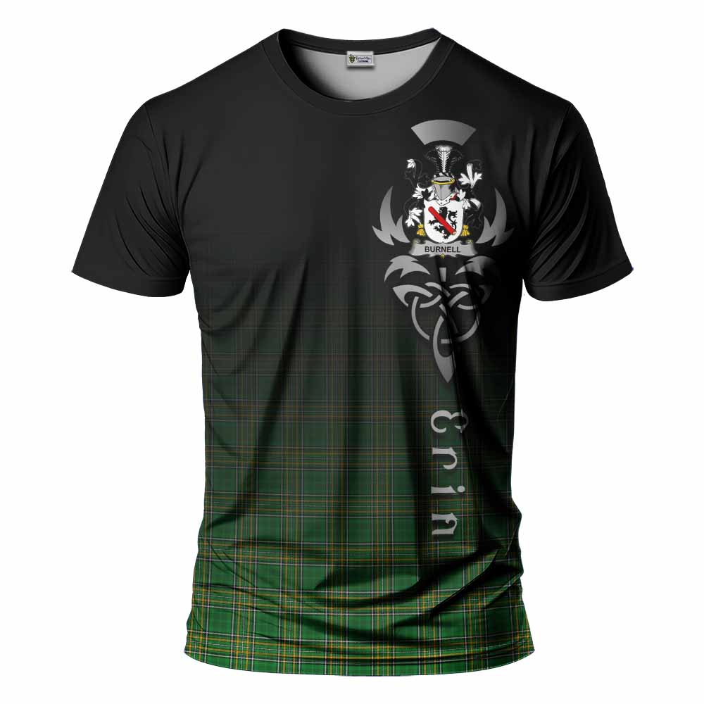 Tartan Vibes Clothing Burnell Irish Clan T-Shirt with Coat of Arms Erin Go Bragh Celtic Inspired
