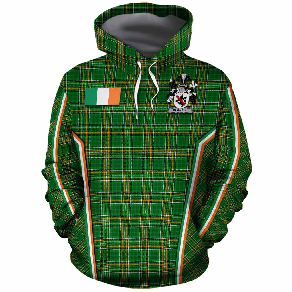 Burnell Irish Clan Coat of Arm Tartan Cotton Hoodie Flag Style