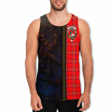 Burnett Tartan Family Crest Men's Tank Top Alba Gu Brath Be Brave Lion Ancient Style