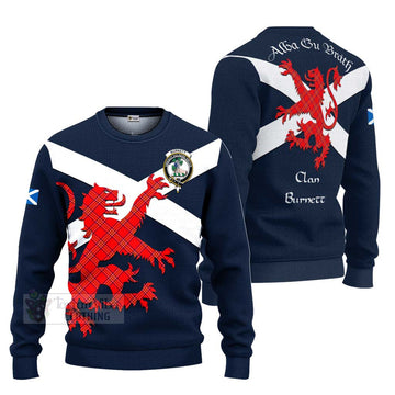 Tartan Vibes Clothing Burnett Tartan Lion Rampant Knitted Sweater – Proudly Display Your Heritage with Alba Gu Brath and Clan Name