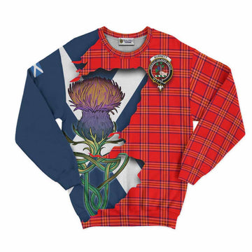 Tartan Vibes Clothing Burnett Tartan Family Crest Sweatshirt Scottish Thistle Celtic Inspired