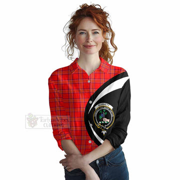 Tartan Vibes Clothing Burnett Tartan Women's Casual Shirt with Family Crest Circle Style