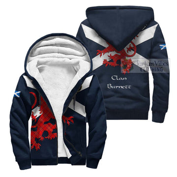 Burnett Tartan Lion Rampant Sherpa Hoodie Proudly Display Your Heritage with Alba Gu Brath and Clan Name