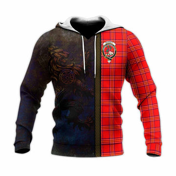 Burnett Tartan Family Crest Knitted Hoodie Alba Gu Brath Be Brave Lion Ancient Style