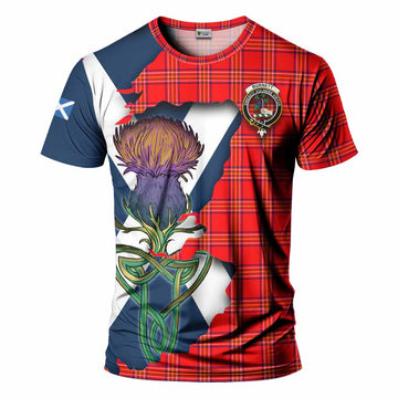 Burnett Tartan Family Crest T-Shirt Scottish Thistle Celtic Inspired