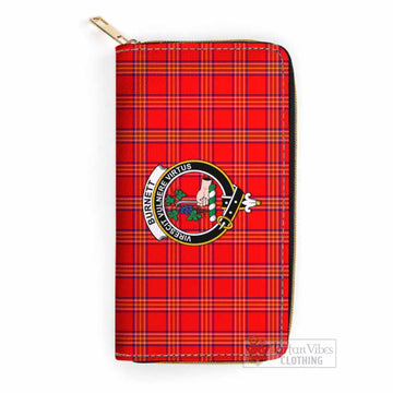 Tartan Vibes Clothing Burnett Tartan Women's Leather Wallet with Family Crest