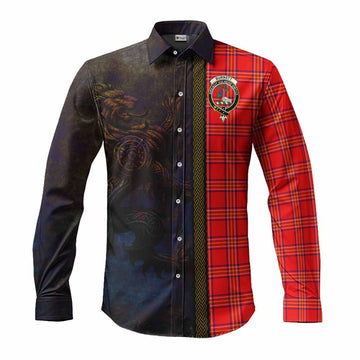 Burnett Tartan Family Crest Long Sleeve Button Shirt Alba Gu Brath Be Brave Lion Ancient Style