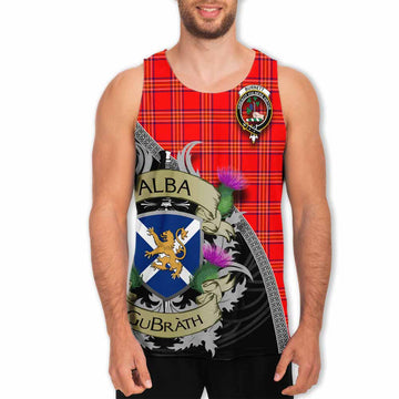 Burnett Tartan Family Crest Men's Tank Top Lion Rampant Royal Thistle Shield Celtic Inspired