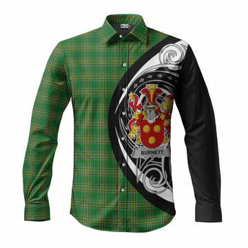 Tartan Vibes Clothing Burnett Irish Clan Long Sleeve Button Shirt Celtic Circle Style