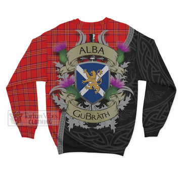 Tartan Vibes Clothing Burnett Tartan Family Crest Sweatshirt Lion Rampant Royal Thistle Shield Celtic Inspired