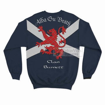 Burnett Tartan Lion Rampant Sweatshirt Proudly Display Your Heritage with Alba Gu Brath and Clan Name