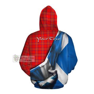 Tartan Vibes Clothing Burnett Tartan Cotton Hoodie with Family Crest Scotland Patriotic Style