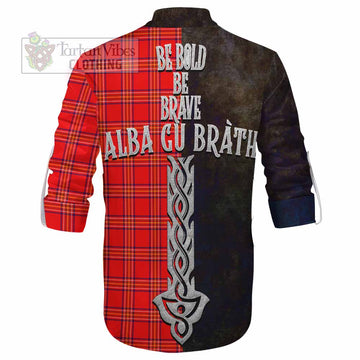 Burnett Tartan Family Crest Ghillie Kilt Shirt Alba Gu Brath Be Brave Lion Ancient Style