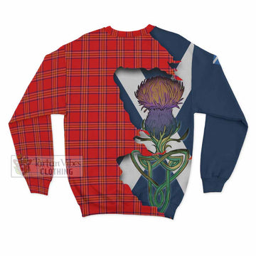 Tartan Vibes Clothing Burnett Tartan Family Crest Sweatshirt Scottish Thistle Celtic Inspired